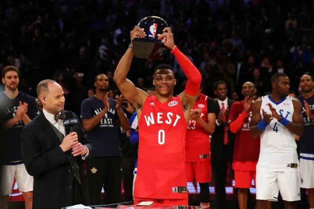  2016年威斯特布鲁克再度蝉联明星赛MVP